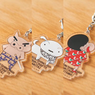 アクリルキーホルダー3種セット（マタギ／秋田杉／シラコバト）｜送料無料｜CRAYON SHINCHAN JAPAN CRAFTS
