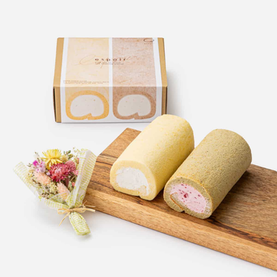 花とスイーツの贈り物　体を想う大人のための米粉ロールケーキセット｜ケーキ・お菓子・米粉｜菓子工房エスポワール