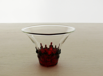 耐熱ガラスのお猪口レッド