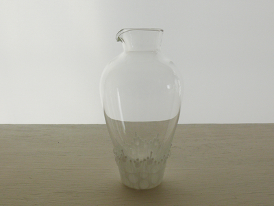 耐熱ガラスの一合徳利ホワイト