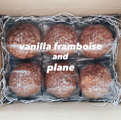 プレーンシュークリーム3個＋バニラフランボワーズシュークリーム3個