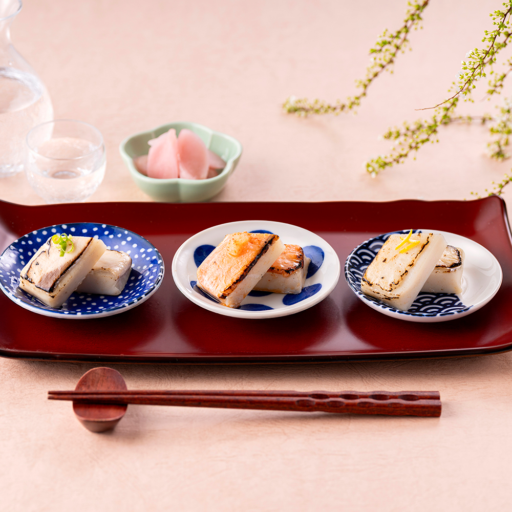 蒲鉾寿司3種皿盛1　1000×1000