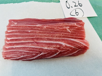 市場直送！【朝卸し･超極上】生ミナミマグロ⑥0.26kg 筋トロ
