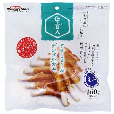 【【【犬用フード】】】仕上名人ｻｻﾐﾛｰﾙﾃﾞﾝﾀﾙｶﾞﾑ ﾐﾆ(160g)期限2026.2.28（※通常1ｹｰｽに36個入のところ35個入）※ｶｰﾄﾝ割れ商品。（中身・商品には全く問題ございません）