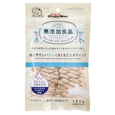 【【【犬用フード】】】無添加良品体にやさしいｶﾞﾑくるくるﾐﾆｽﾃｨｯｸ(120g)賞味期限2026.8.31※カートン割れ商品。（中身・商品には全く問題ございません）