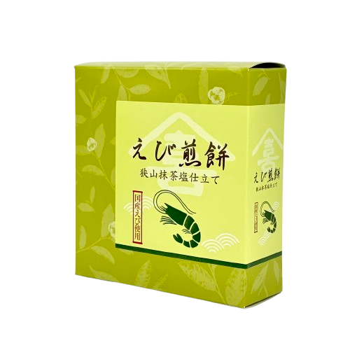 えび煎餅 狭山抹茶塩仕立て 6枚入 所沢ブランド特産品 お菓子 | 新井園