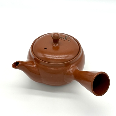 朱泥ラン彫急須（Y926）