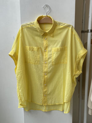 インドコットン ピグメント加工オーバーサイズシャツ yellow SH-005