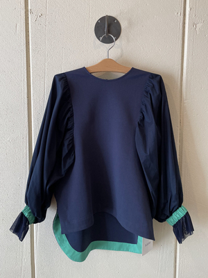 kittle ボリューム袖プルオーバー navy CS-006