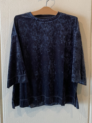 カットベロアプルオーバー navy CS-009