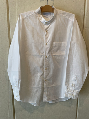 ルーズフィットバンドカラーシャツ white サイズ2(メンズM）SH-012