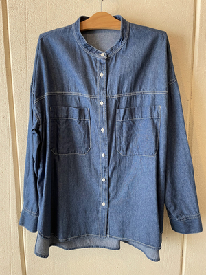 バンドカラーデニムシャツ indigo SH-017