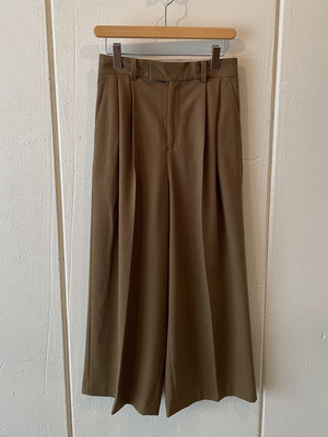 audrey and john wad ツイード風ワイドストレートパンツ brown PT-011
