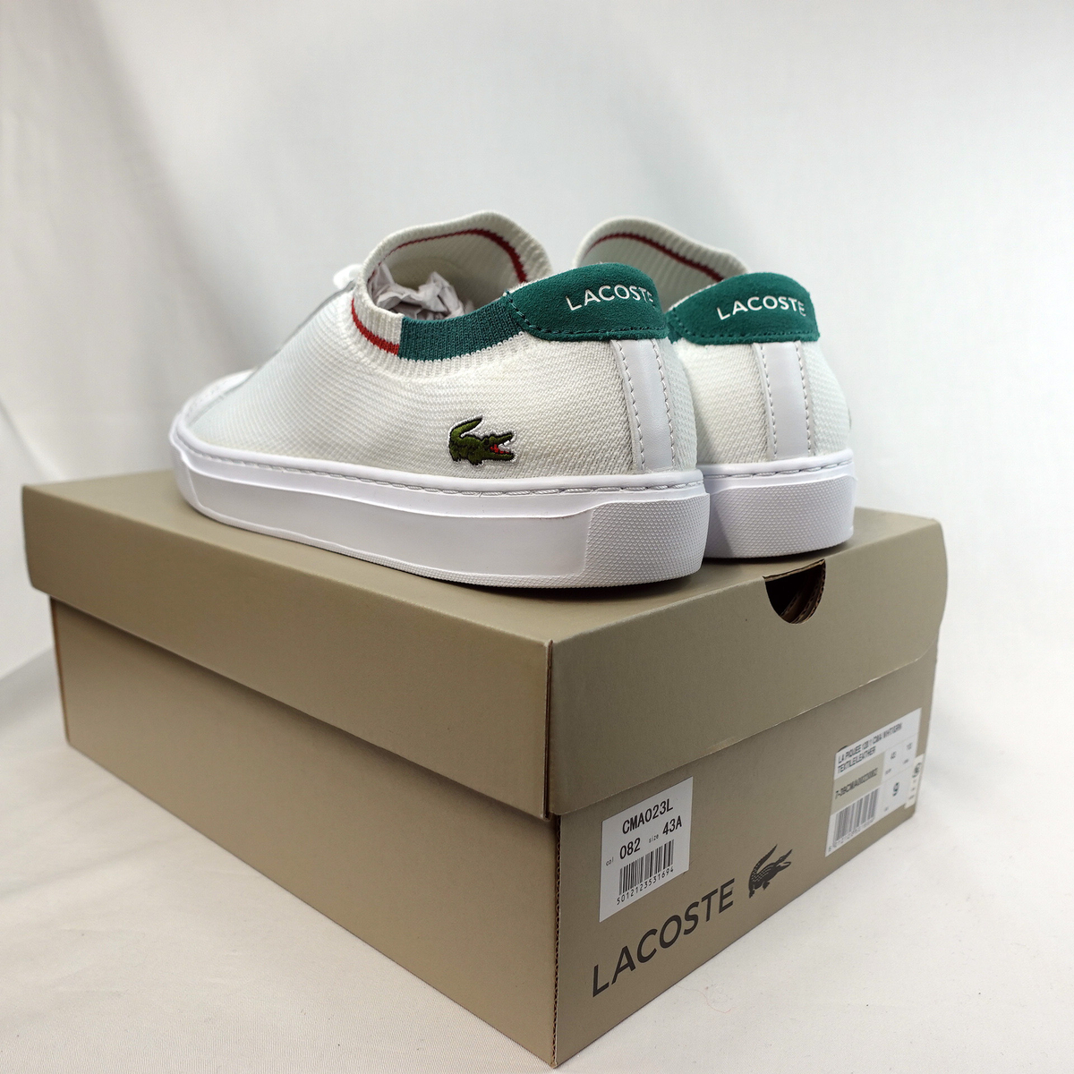 Lacoste ラコステ スニーカー 白 Cma023l リブニットテキスタイル 27 5cm ｗｅ２１ジャパン