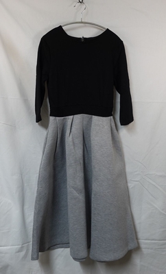 Neige[ ネージュ］異素材ワンピース　ブラック＆グレー