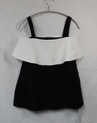 TWILL［ツイル］バイカラーフレアニット　キャミソール　F　ブラックホワイト