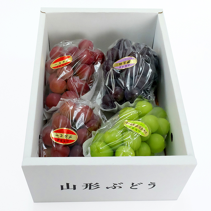 家庭用ぶどう詰め合わせ　3房箱込み2.6kg ぶどうA式タイプ 宅配専用箱 2.0サイズ 三色ぶどう（内寸23×33