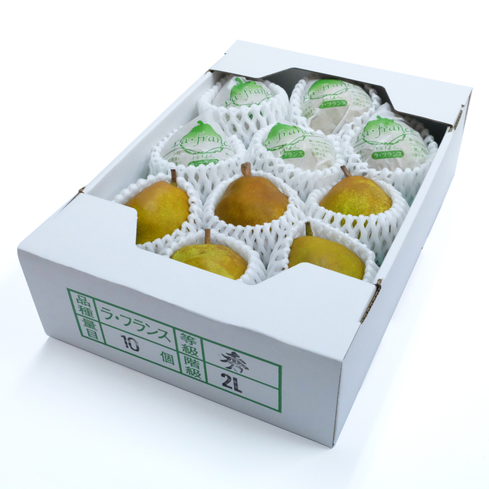 最上屋がお届けする山形県産「ラ・フランス2L（3Kg・10玉入