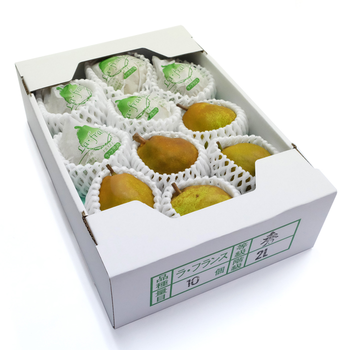 最上屋がお届けする山形県産「ラ・フランス2L（3Kg・10玉入