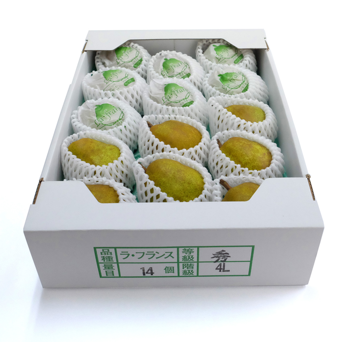最上屋がお届けする山形県産「ラ・フランス4L（5Kg・14玉入