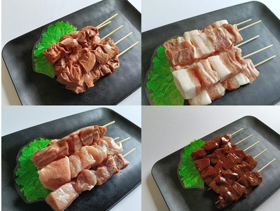 【冷凍】豚バラ串5本　豚モモ串5本　豚レバー串5本　豚ハツ串5本