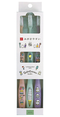 みがきやすい歯ブラシ 極 ( ふつう・先細毛タイプ ）3本組 (せい