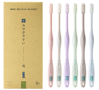 みがきやすい歯ブラシECO 極 ( ふつう・先細毛タイプ ）6本セット