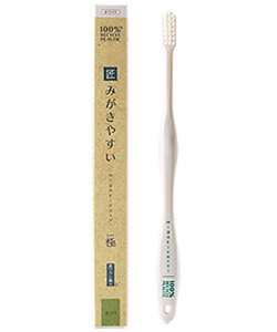 みがきやすい歯ブラシECO 極【紙箱】  ( ふつう・先細毛タイプ ）1本入り ( ホワイト ）