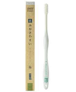 みがきやすい歯ブラシECO 極【紙箱】  ( ふつう・先細毛タイプ ）1本入り ( グリーン ）