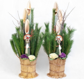 Co-120w 120cm コモ巻き門松 対 | MIZUHO e−shop