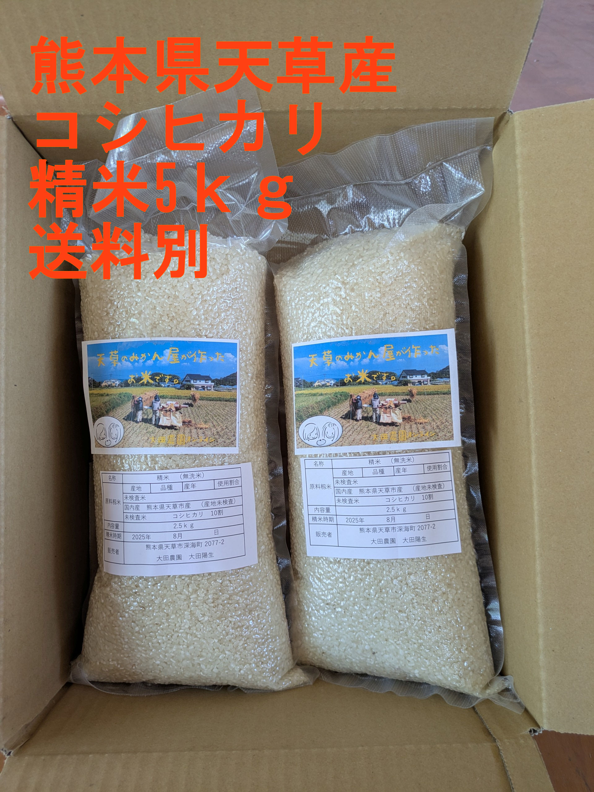 コシヒカリ 精米5kg 上白米（送料別） | 大田農園オンライン