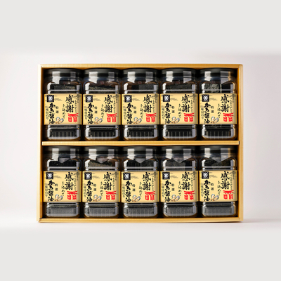 【母の日ラベル】特選かき醤油味付のり 10本入り［箱入り］（特かき-50H）