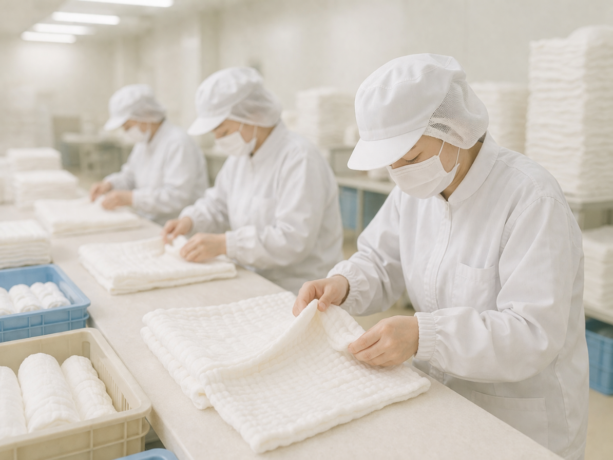 タナカガーゼの製造工程イメージ