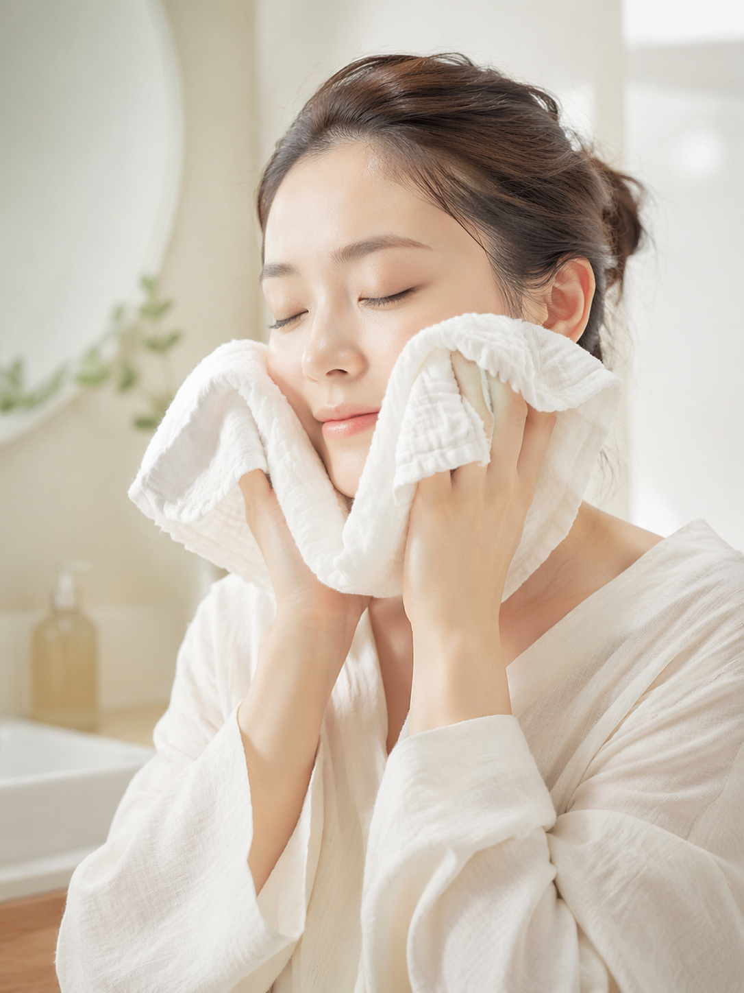 洗顔後にやさしく当てる