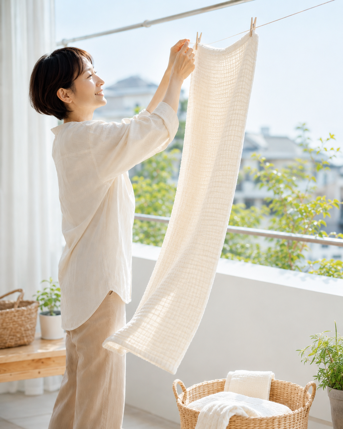 軽くて乾きやすいガーゼバスタオルのある暮らし