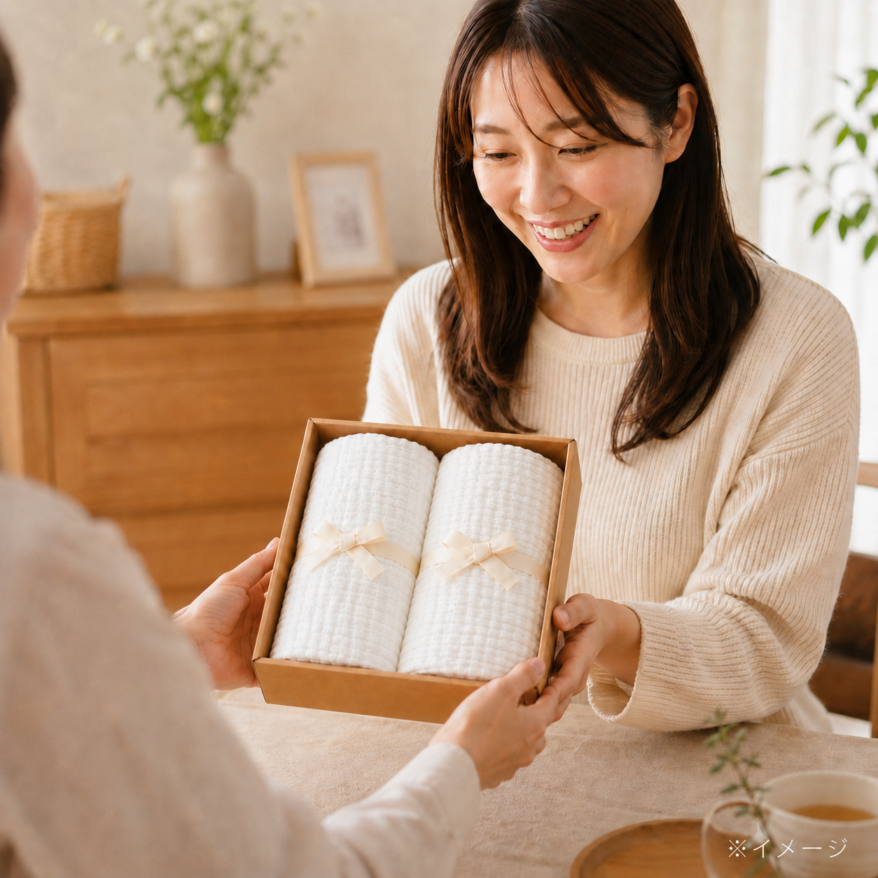 やさしいガーゼ こども用バスタオル 箱入りギフトセット