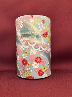 和紙缶100g青8