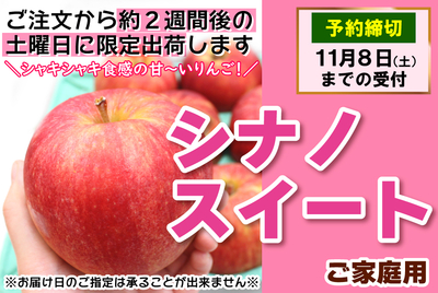 りんご・シナノスイート ３kg [冷蔵]