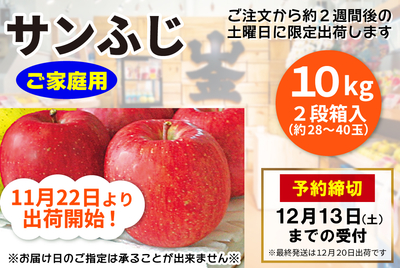 サンふじ★１０kg★　ご家庭用 [常温]