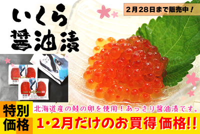 いくら醤油漬 200ｇ小分けﾊﾟｯｸ　[冷凍]