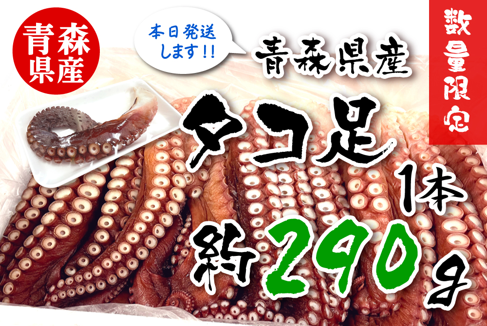 青森県産タコ足 ☆約290g [冷蔵・冷凍] | 津軽弘前市場 ハマダ海産