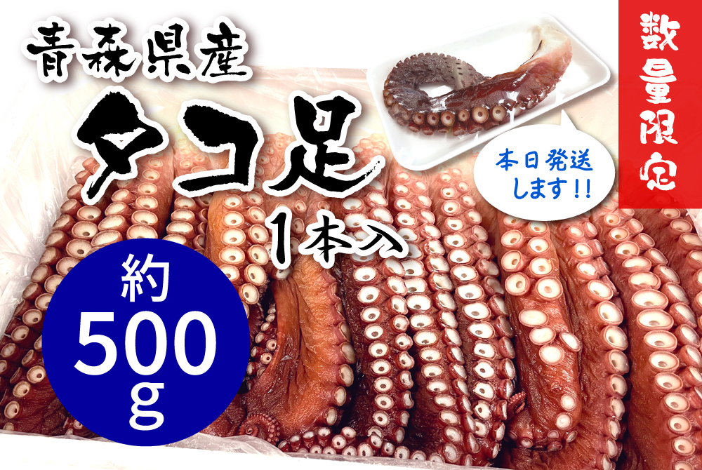 青森県産タコ足（約500g） [冷蔵・冷凍] | 津軽弘前市場 ハマダ海産