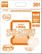 【ケース販売／6パック】業務用　エルモアいちばん　スーパーワイドパッド（30&times;56cm）30枚【4回吸収】男女共用