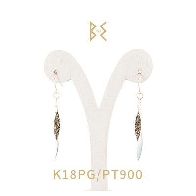 PE K18ピンクゴールド/プラチナ ジプシーピアス