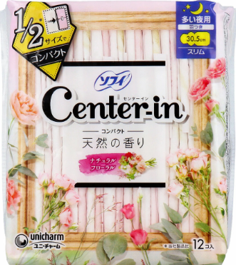 センターインコンパクト１／２　スイート　多い夜用１２枚