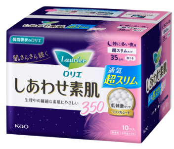 ロリエＦしあわせ素肌超スリム夜用３５羽つき１０コ１０個