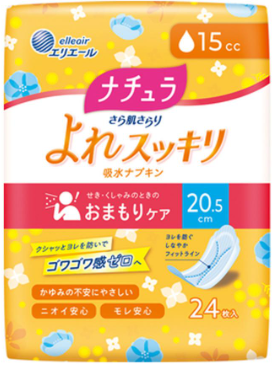 ナチュラさら肌さらりよれスッキリ吸水ナプキン１５ｃｃ２４枚