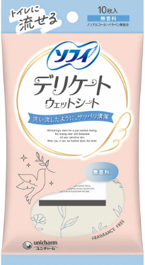 ソフィ　デリケートウェット　無香料１０枚