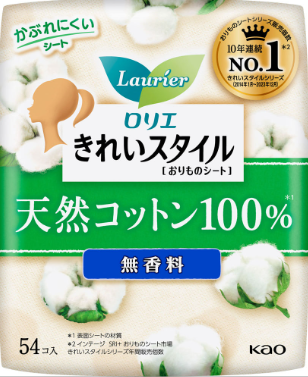 ロリエ　きれいスタイル　天然コットン１００％５４枚