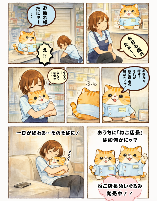 ねこ店長ぬいぐるみ